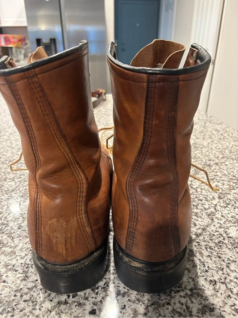 Redwing-Men's Brown Leather Lace-Up Work Boots